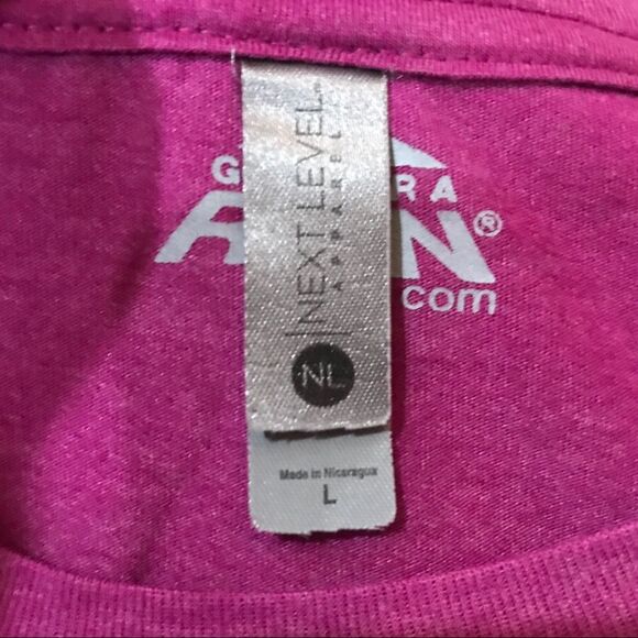 Gone For A Run Girls Run The World Tee Shirt Track Cross Country Runner Pink L - Picture 6 of 9